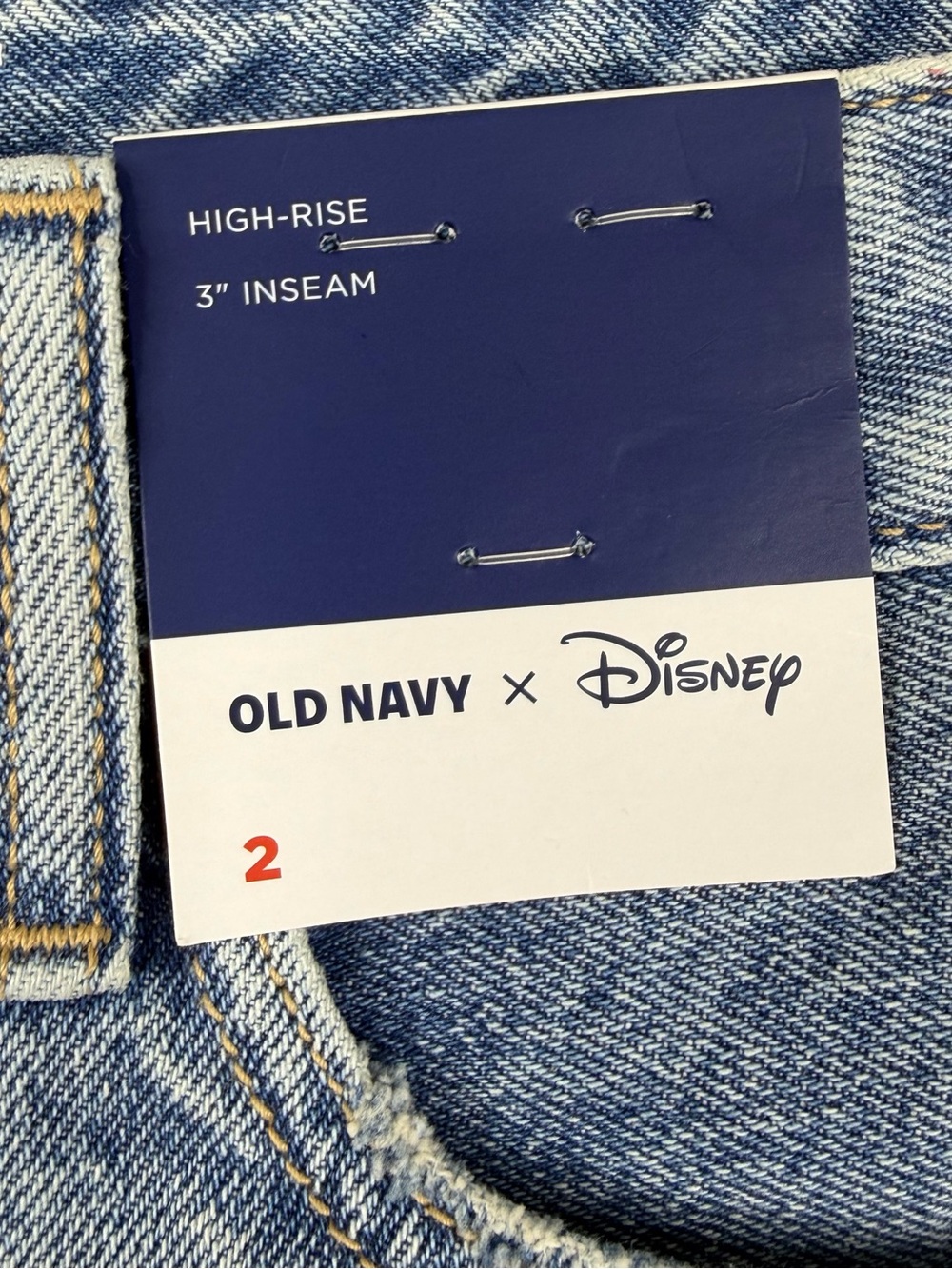 Old Navy x Disney Minnie Mouse High Rise Denim Cutoff Shorts NWT Size 2 - Picture 7 of 11